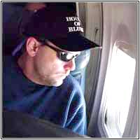 Erik Torjesen on the plane to the Far East